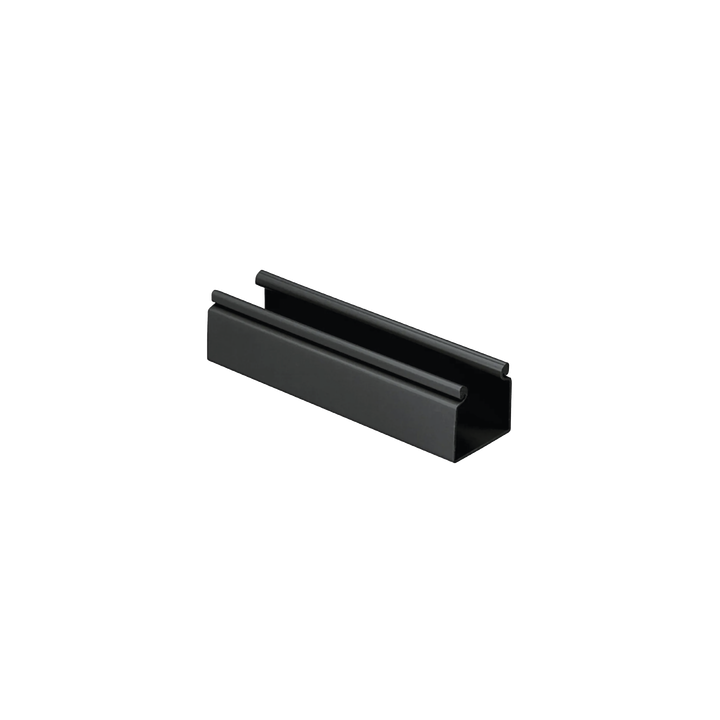 Canaleta FiberRunner™ 2X2 sin Tapa, de PVC Rígido, Sin Orificios de Montaje, Color Negro, 1.8 m de Largo