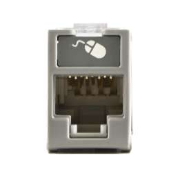 Jack Ultramax Cat6A, UTP, Montaje Híbrido en Placa de Pared (Plano y Angulado), Color Gris, Punch Down