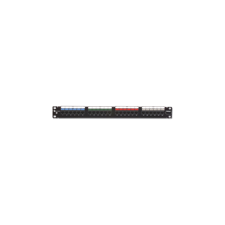 Patch Panel UTP HD6 de 24 Puertos, Precargado con Jacks Categoría 6, Plano, 1UR