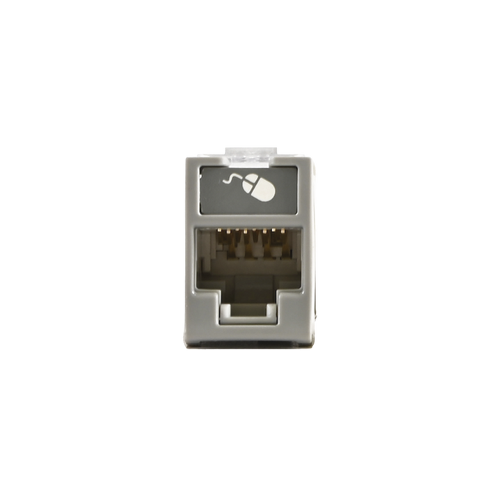 Jack Ultramax Cat5e, UTP, Montaje Híbrido en Placa de Pared (Plano y Angulado), Color Gris, Punch Down
