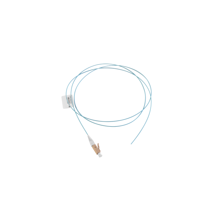 Pigtail de Fibra Óptica LC Simplex, Multimodo OM4 XGLO 50/125, OFNR, Color Aqua, 1 Metro (3.28 Pies)