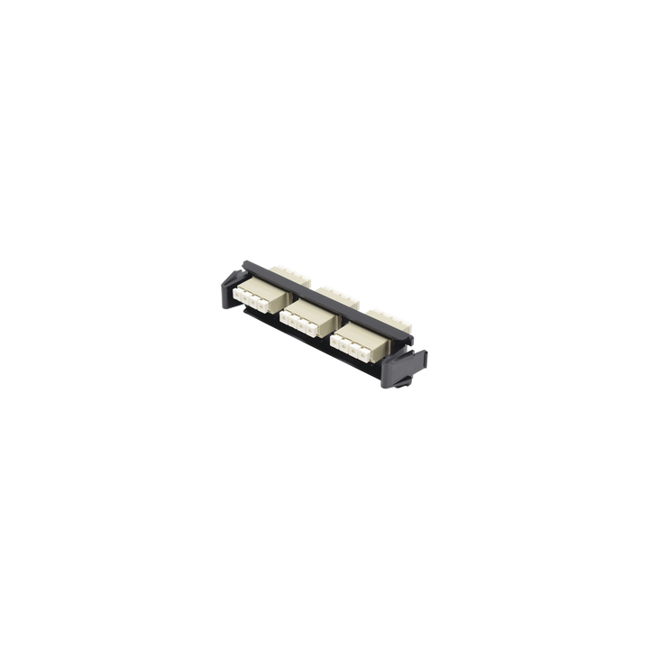 Placa Acopladora de Fibra Óptica Quick-Pack, Con 3 Conectores LC Quad (12 Fibras), Para Fibra Multimodo, Beige