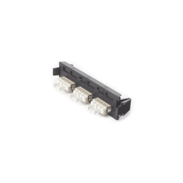 Placa Acopladora de Fibra Óptica Quick-Pack, Con 3 Conectores LC Quad (12 Fibras), Para Fibra Multimodo, Beige