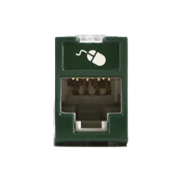 Jack Ultramax Cat6A, UTP, Montaje Híbrido en Placa de Pared (Plano y Angulado), Color Verde, Punch Down