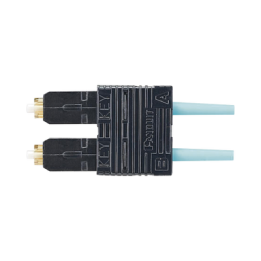 Conector de Fibra Óptica SC Duplex OptiCam, Multimodo 50/125 OM3/OM4, Pre-pulido, Color Aqua