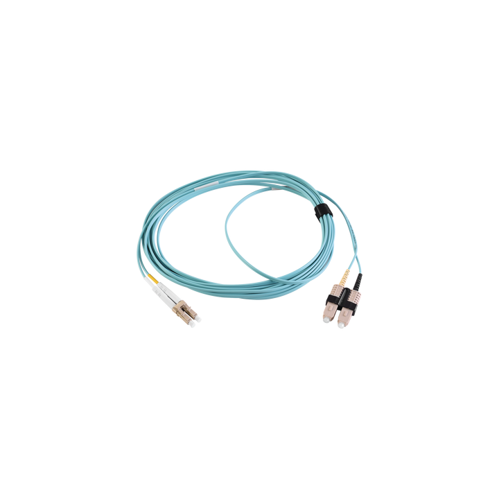 Jumper de Fibra Óptica Multimodo 50/125 XGLO OM3, LC-SC Duplex, OFNR, Color Aqua, 1 Metro (3.28 Pies)