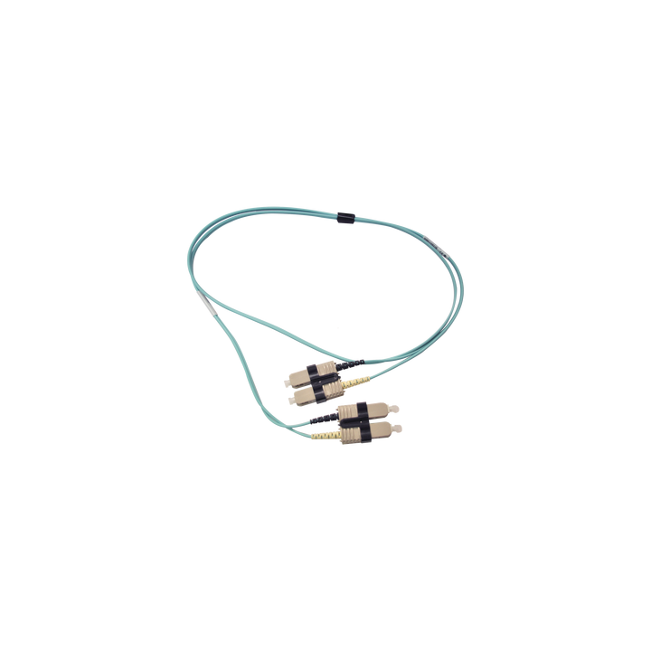 Jumper de Fibra Óptica Multimodo 50/125 OM3 XGLO, SC-SC Duplex, OFNR, Color Aqua, 1 Metro (3.28 Pies)