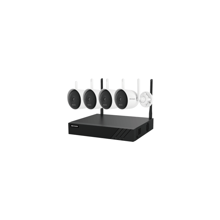 Kit IP Inalámbrico 1080p / NVR 4 Canales / 4 Cámaras Bala para Exterior / 1 HDD de 1 TB / Modo Repetidor