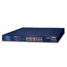 Switch No Administrable PoE+ Extender, Aislamiento VLAN de 16 Puertos Gigabit +, 2 Combo TP/SFP y Pantalla