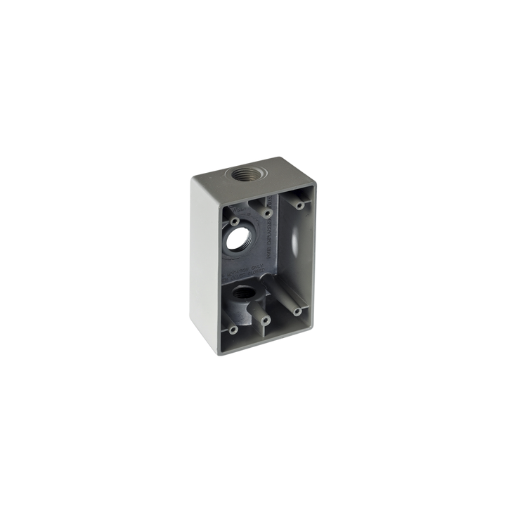 Caja Condulet FS de 3/4" (19.05mm) con tres bocas a prueba de intemperie.