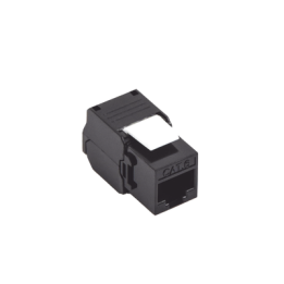 Módulo Jack Keystone Cat6A (Toolless), con Terminación en Ángulo 180 - Color Negro, Compatible con Faceplate y