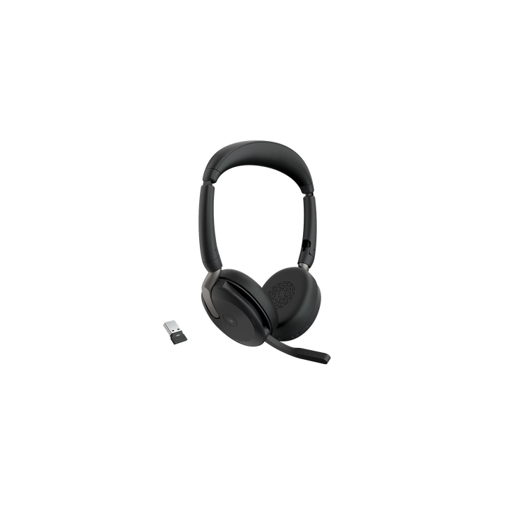 Jabra Evolve2 65 Flex, Auricular stereo versión MS, dongle USB-A con cancelación de ruido (26699-999-999)