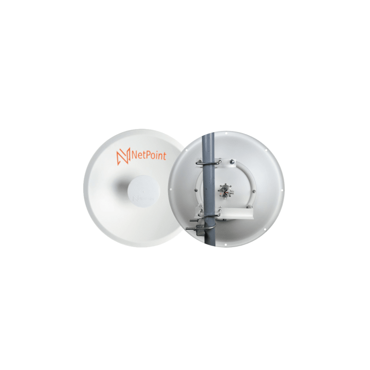 Doble Antena Direccional de alto rendimiento / diámetro  de 39.6 cm / 4.9-7.2 GHz / Ganancia 27 dBi / SLANT de 45 ° y