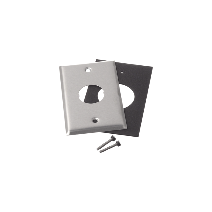 Placa de Pared IndustrialNet?, Para 1 Conector Industrial, de Acero Inoxidable