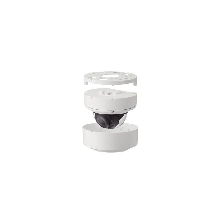 Cámara Domo 2MP con IA, Antivandalica / Lente Motorizado de 2.8 a 12mm / IR 40m / WDR 120dB / Ranura MicroSD / IP66