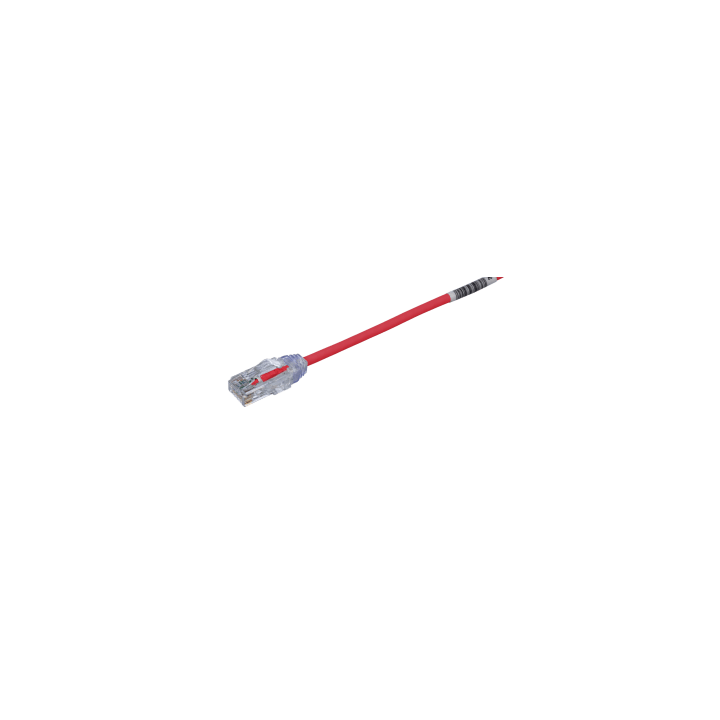 Cable de Parcheo TX6, UTP Cat6, Diámetro Reducido (28AWG), Color Rojo, 7.62 Metros (25 Pies)