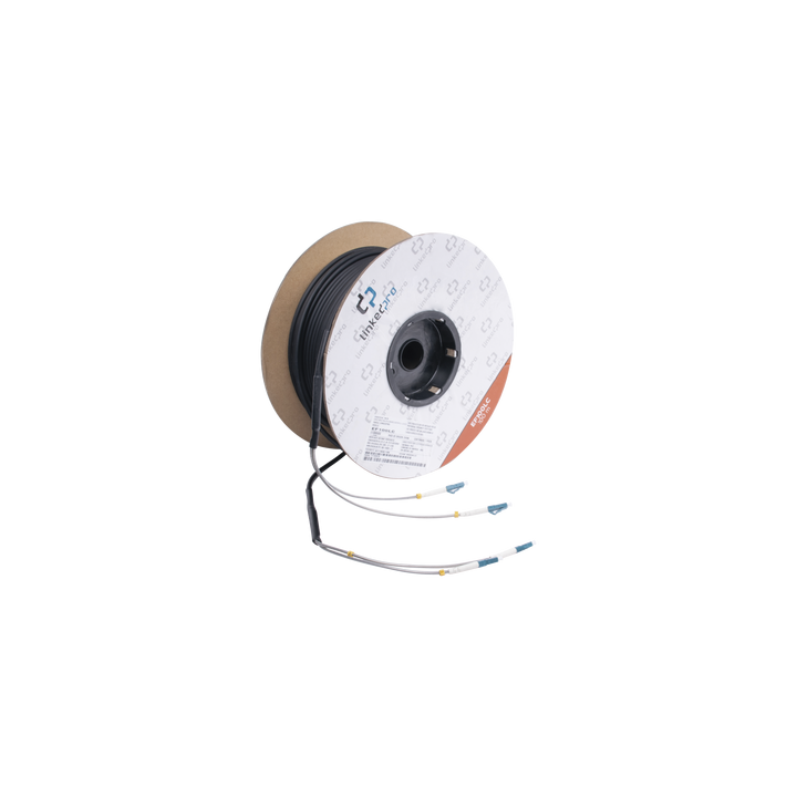 Carrete de Fibra Óptica Monomodo con Conectores LC-LC Duplex, Reforzada con Kevlar, de 100 Metros (328.08 Pies), Para