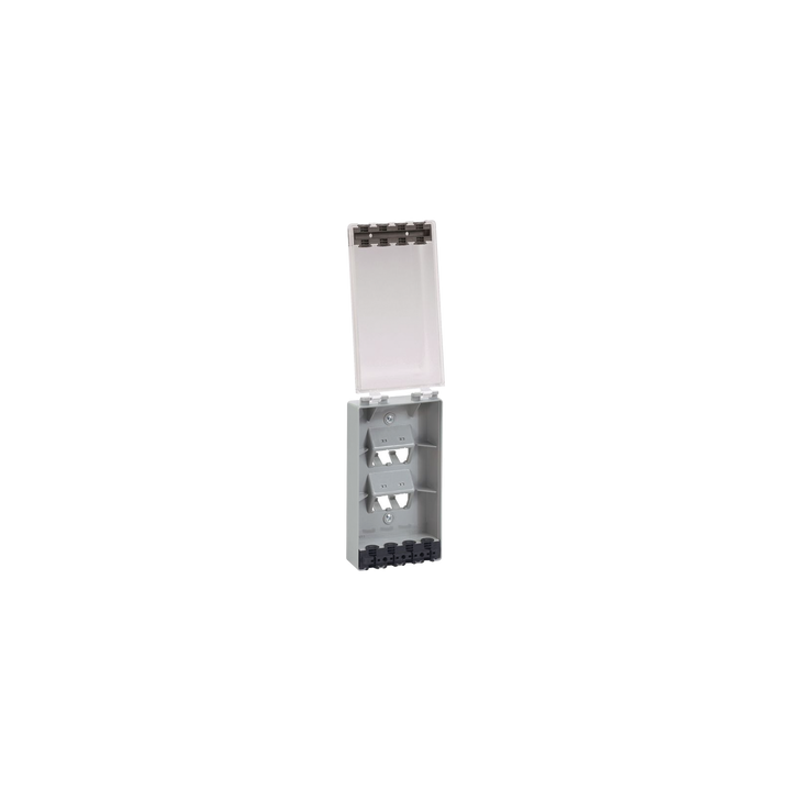 Placa de Pared Vertical, Resistente al Agua con Protección IP56, Acepta 4 Módulos Mini-Com, Color Claro