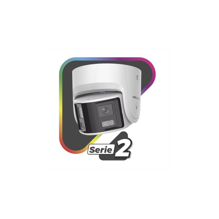 [FlexVu] [PROTECCIÓN ACTIVA] Turret IP Panorámica 4 Megapíxel / 2 Lentes 2.8 mm (180°) / Imagen a Color 24/7