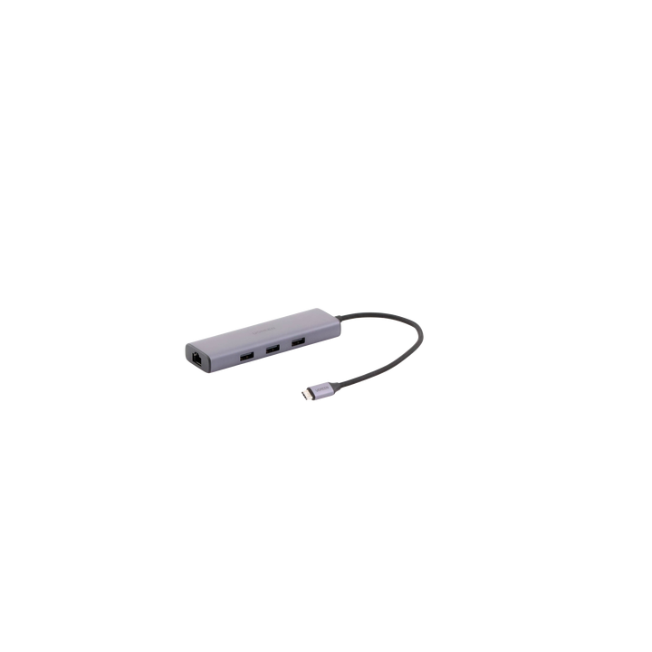 HUB USB-C (Docking Revodok) 6 en 1 | 3 Puertos USB-A 3.0 (5 Gbps) | USB-C PD 100W | HDMI 4K@30Hz | Entrada 1 RJ45