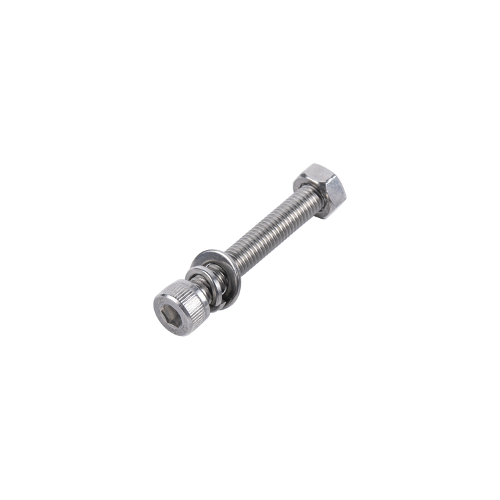 1 Tornillo Allen Milimétrico de Acero Inoxidable  M8-1.25 x 55/ Con 1 Tuerca, 1 Arandela de Presión y 1 Plana / Para