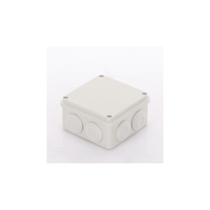 Caja Derivación-Conexión de Plástico (100 X 100 X 54 mm) con 7 Glándulas de Goma. Para Instalaciones Comerciales,