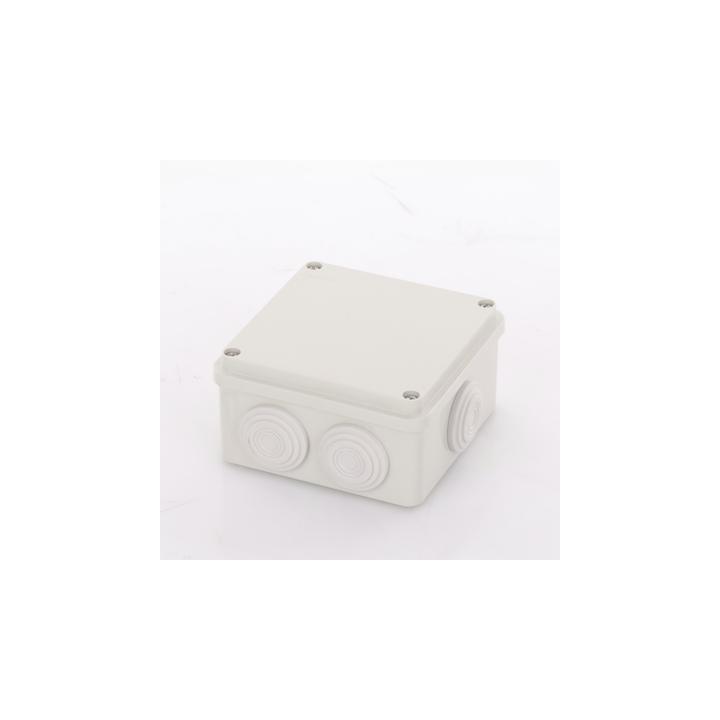 Caja Derivación-Conexión de Plástico (100 X 100 X 54 mm) con 7 Glándulas de Goma. Para Instalaciones Comerciales,