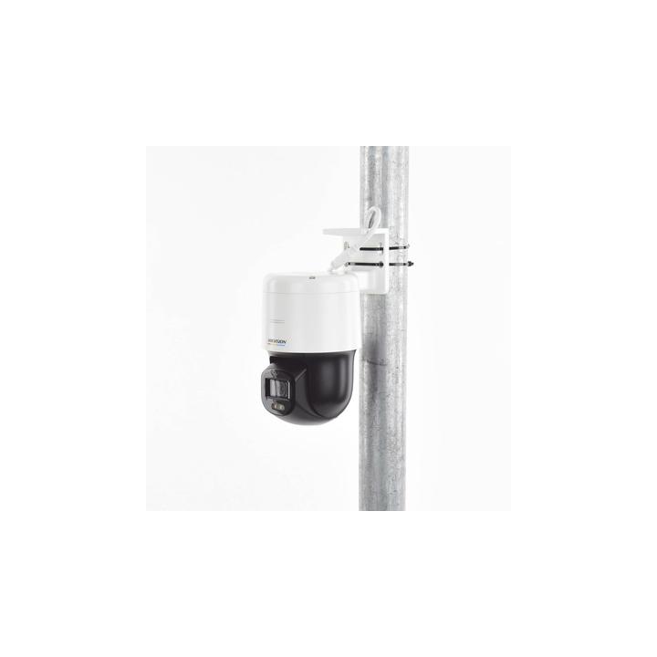 Domo PT IP 4 Megapixel / Lente 4 mm  / Luz Blanca 30 mts / dWDR  / PoE / IP66 / Micrófono y Bocina Interconstruido /