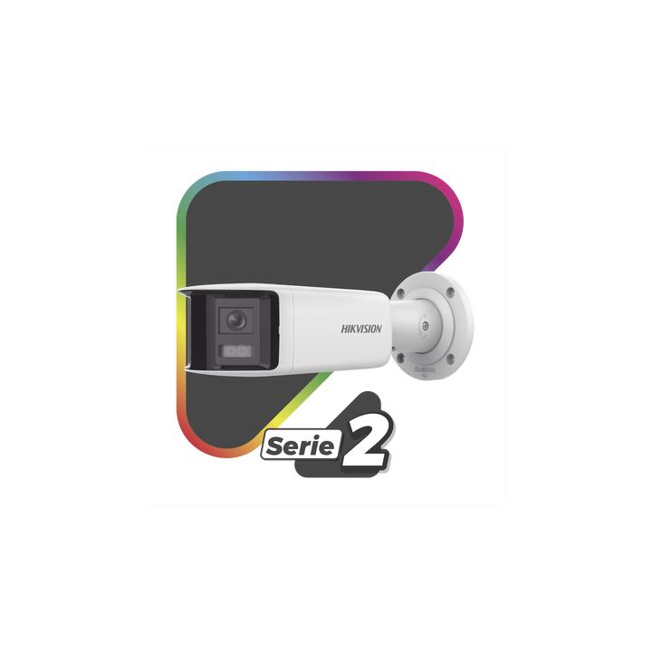 [FlexVu] [PROTECCIÓN ACTIVA] Bala IP Panorámica 4 Megapixel / 2 Lentes 2.8 mm (180°) / Imagen a Color 24/7 (ColorVu)