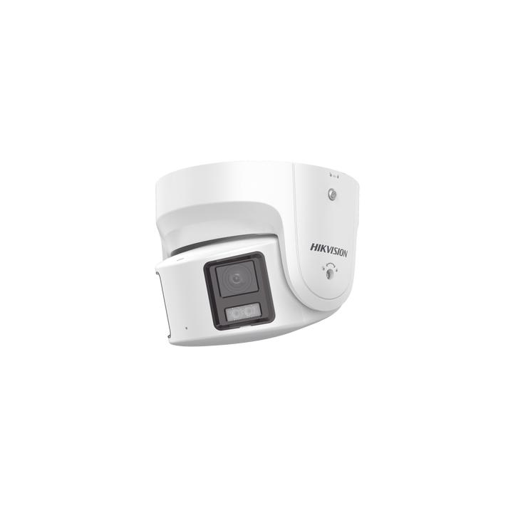 [PROTECCIÓN ACTIVA] Turret IP Panorámica 8 Megapíxel / 2 Lentes 4 mm (180°) / Imagen a Color 24/7 (ColorVu) / PoE /