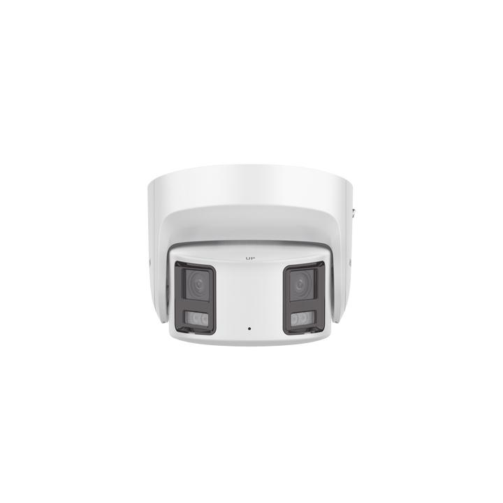 [PROTECCIÓN ACTIVA] Turret IP Panorámica 8 Megapíxel / 2 Lentes 4 mm (180°) / Imagen a Color 24/7 (ColorVu) / PoE /