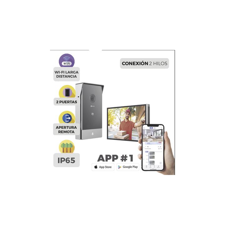Videoportero IP Conexión a 2 Hilos / Con Monitor Wi-Fi para Interior / Frente de Calle  IP65 Uso En Exterior Debe