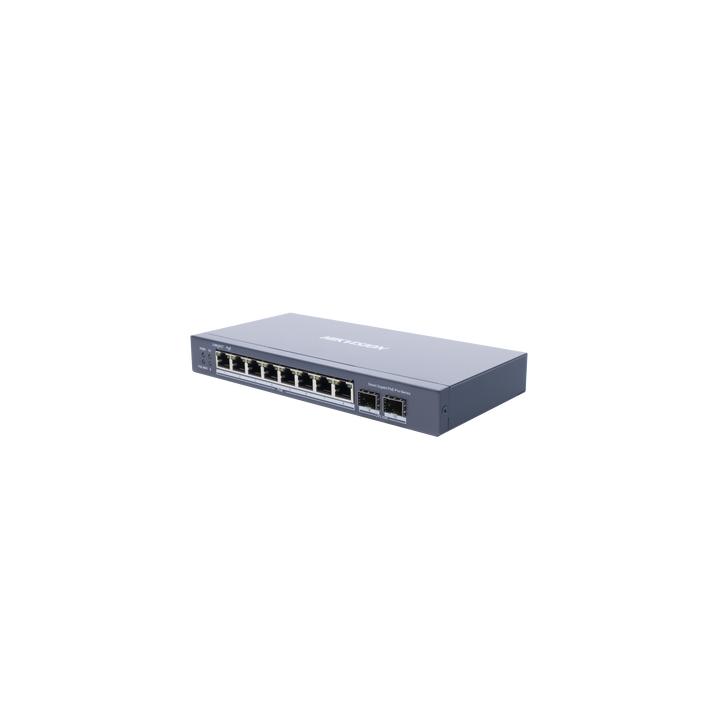 Switch Gigabit PoE+ / Administrable / 8 Puertos Gigabit PoE+ / 2 Puertos SFP / Configuración Nube Hik-Partner Pro /