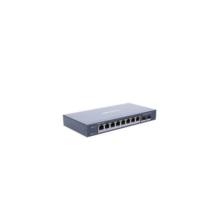 Switch Gigabit PoE+ / Administrable / 8 Puertos Gigabit PoE+ / 2 Puertos SFP / Configuración Nube Hik-Partner Pro /