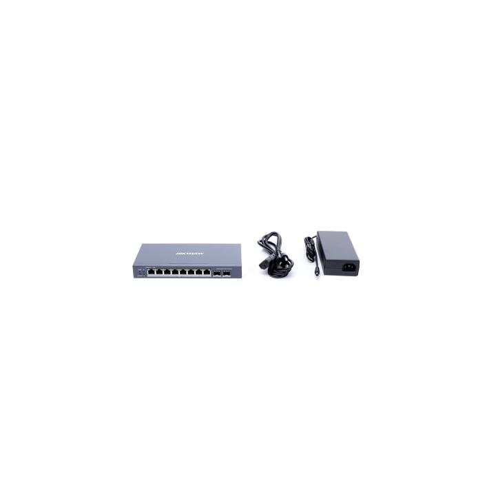Switch Gigabit PoE+ / Administrable / 8 Puertos Gigabit PoE+ / 2 Puertos SFP / Configuración Nube Hik-Partner Pro /