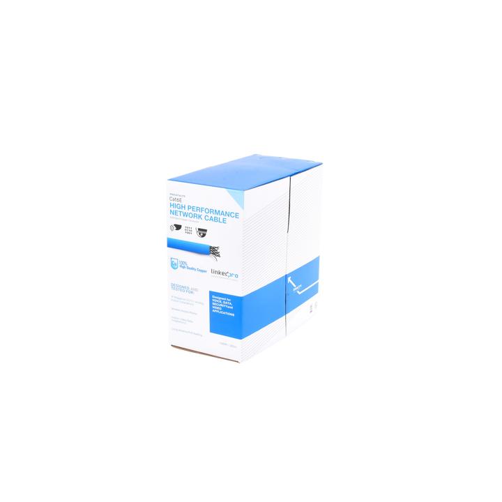 Bobina de Cable de 305 Metros (1000 Pies) Cat6, CM, 24 AWG, Alto Rendimiento, ETL, UL, Color Azul, Super Flexible, para