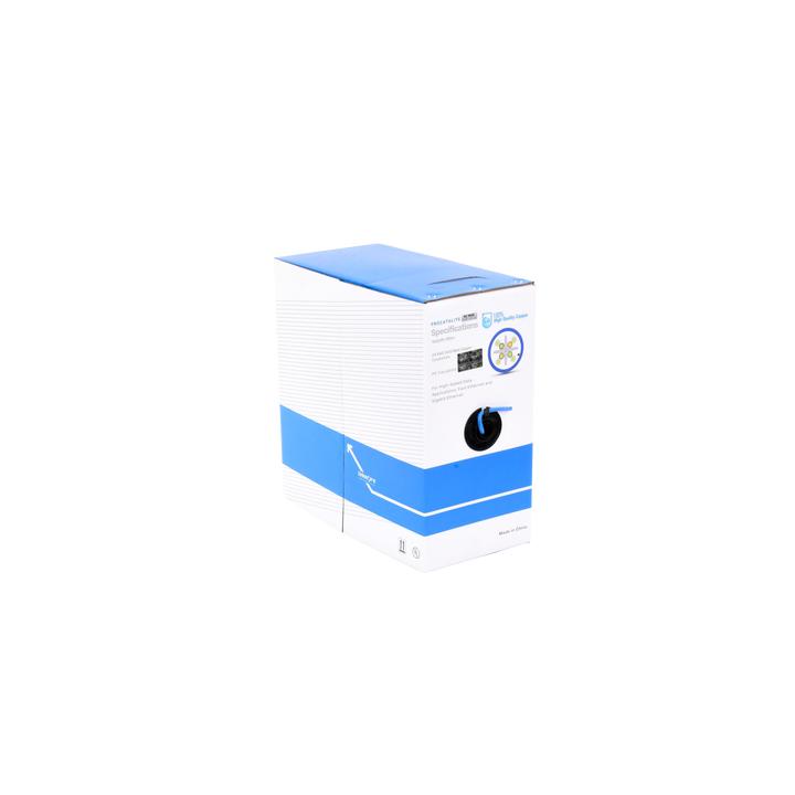 Bobina de Cable de 305 Metros (1000 Pies) Cat6, CM, 24 AWG, Alto Rendimiento, ETL, UL, Color Azul, Super Flexible, para