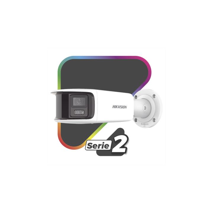 [FlexVu] [PROTECCIÓN ACTIVA] Bala IP Panorámica 8 Megapixel (4K) / 2 Lentes 4 mm (180°) / Imagen a Color 24/7