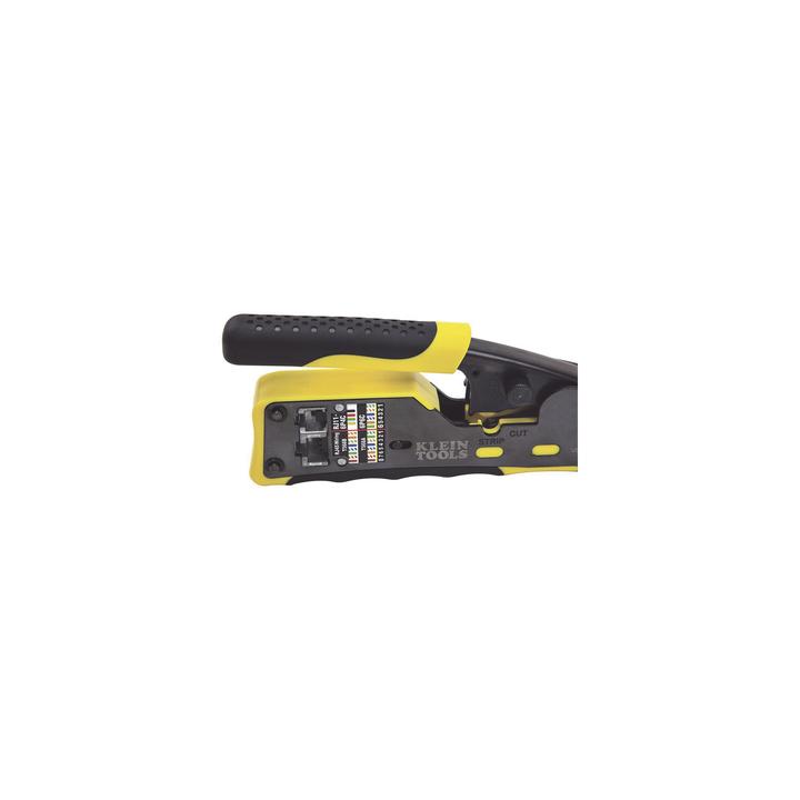 Ponchadora/Pelacables/Cortacables con Matraca para Conectores Pass-Thru RJ45 y Conectores Estándar RJ11/RJ12.