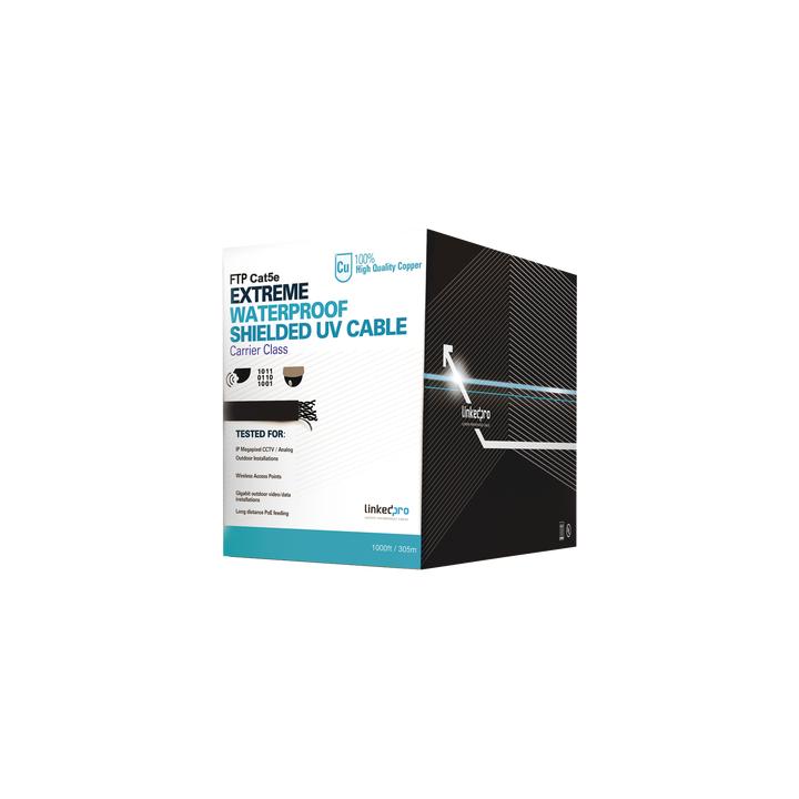 Bobina de Cable de 305 Metros (1000 Pies), Cat5e, Color Negro, Sin Blindar, para Aplicaciones de Video Vigilancia,