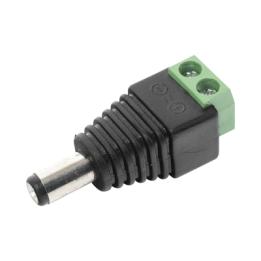 Adaptador Macho Tipo Jack de 3.5 mm (0.14 Pulgadas) Polarizado de 12 Vcc / Terminales Tipo Tornillo / Polarizado (+/-)
