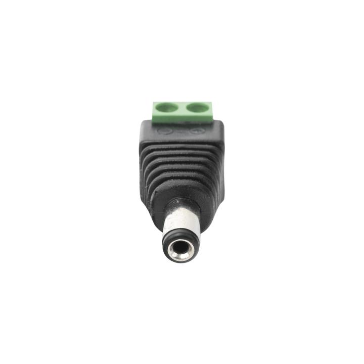Adaptador Macho Tipo Jack de 3.5 mm (0.14 Pulgadas) Polarizado de 12 Vcc / Terminales Tipo Tornillo / Polarizado (+/-)