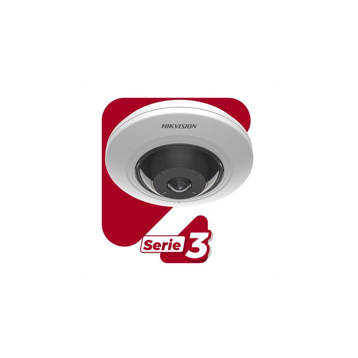 Mini Fisheye IP 5 Megapixel / Panorámica 180° - 360° / 8 mts IR / Interior / PoE / HEOP / ACUSENSE / Detección