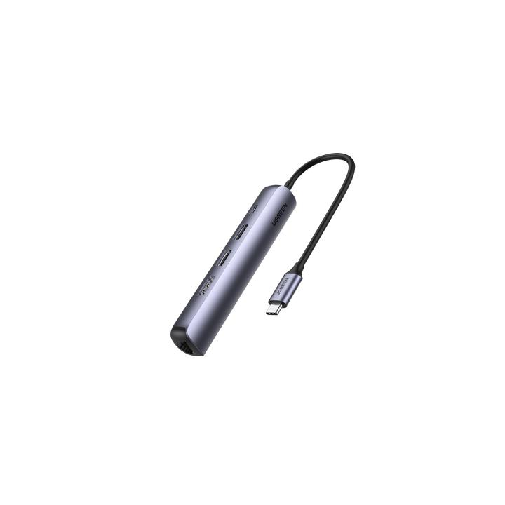 HUB USB-C (Docking Station) 5 en 1 | Ultra Delgado | 2 USB-A 3.1 a (5 Gbps) | HDMI 4K@60Hz | RJ45 (Gigabit Ethernet) |