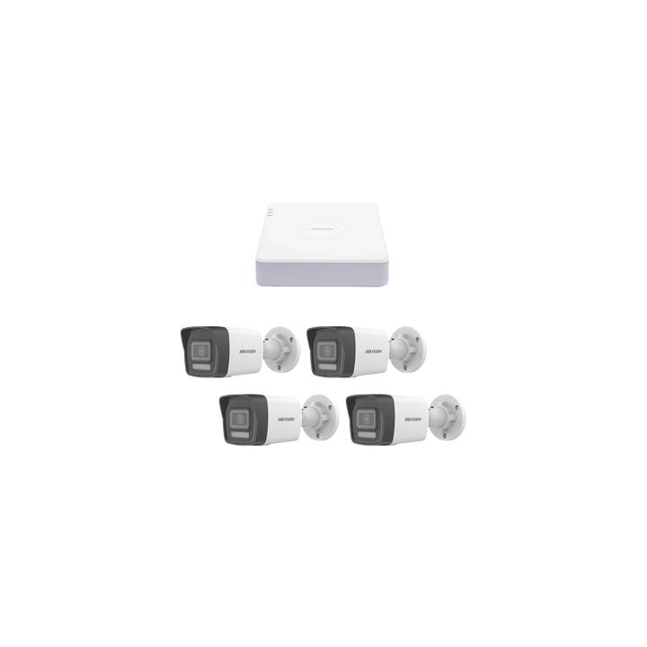 Kit IP 1080p (2 Megapixel) / NVR de 4 Canales con 4 Puertos PoE / 4 Cámaras IP Bala ColorVu Lite y ACUSENSE Lite /
