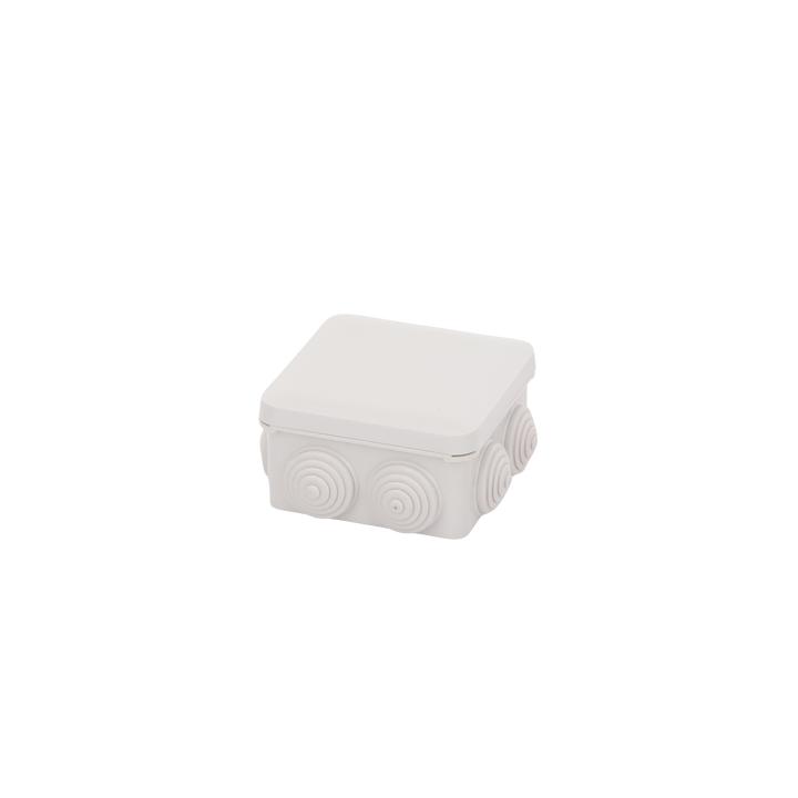 Caja Estanca, Derivación, Conexión de Plástico (89 X 89 X 50 mm) con 7 Glándulas de Goma. Para Instalaciones