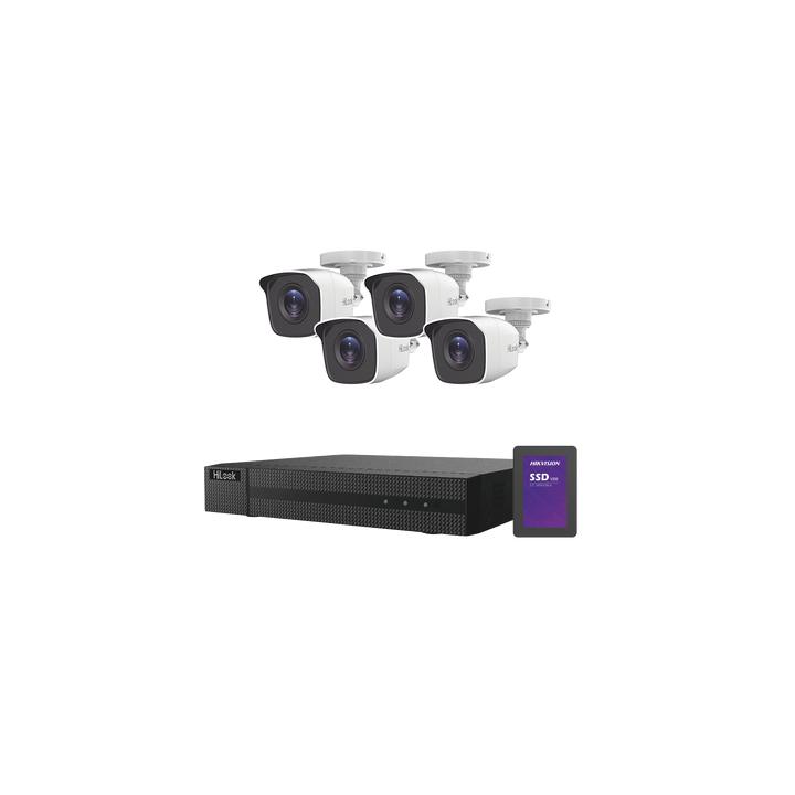 KIT TurboHD 1080p + SSD de 1 TB (1024 GB) / DVR 4 canales / 4 Cámaras Bala de Metal / Fuente de Poder / Accesorios de