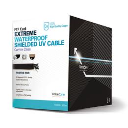 Bobina de Cable de 305 Metros (1000 Pies) Cat6+ Calibre 23 Exterior Blindado Tipo FTP para Climas Extremos, UL, Color
