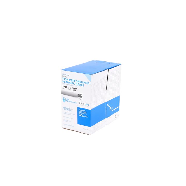 Bobina de Cable de 305 Metros (1000 Pies), Cat5e, 24 AWG, Color Gris, UL, para Aplicaciones en Videovigilancia, Redes