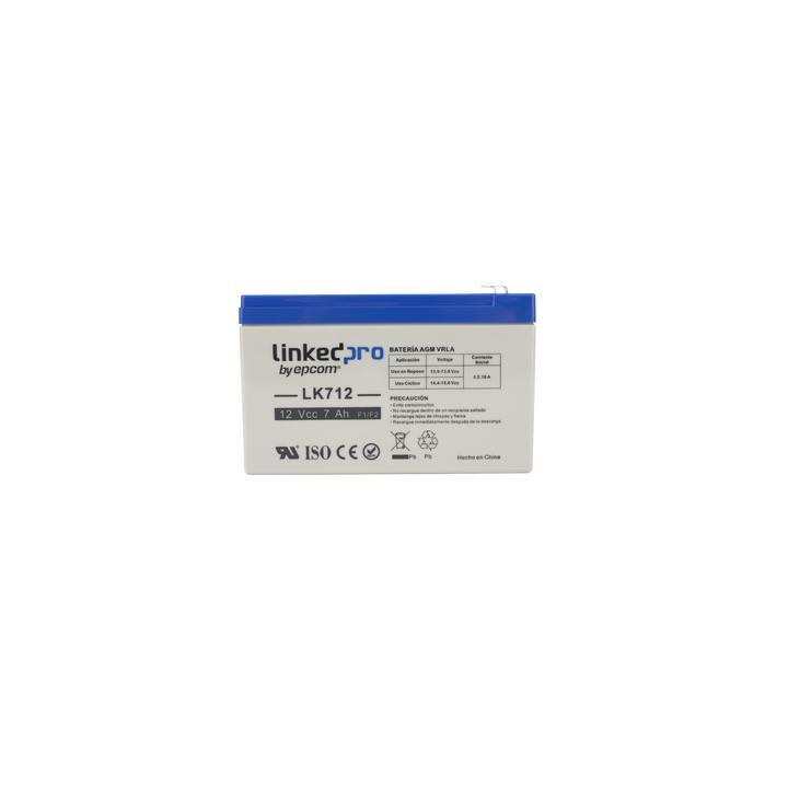 Batería 12 V / 7 Ah / UL / Tecnología AGM / Vida útil promedio 5 años / Uso en equipo electrónico, Alarmas de
